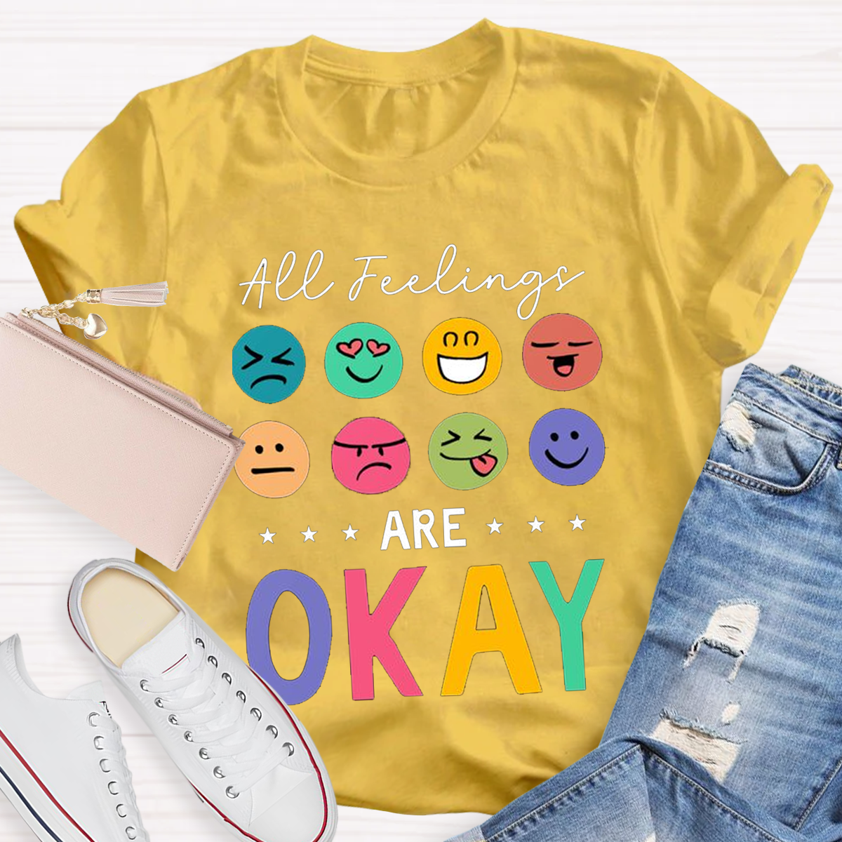 All Feelings Are Ok Teacher T-Shirt