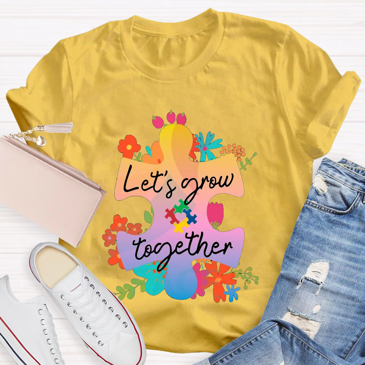 Let's Grow Together Teacher T-Shirt