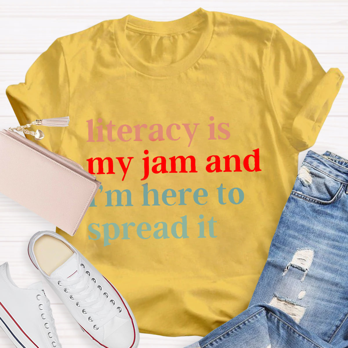 Literacy Is My Jam And I'm Here To Spread It T-Shirt