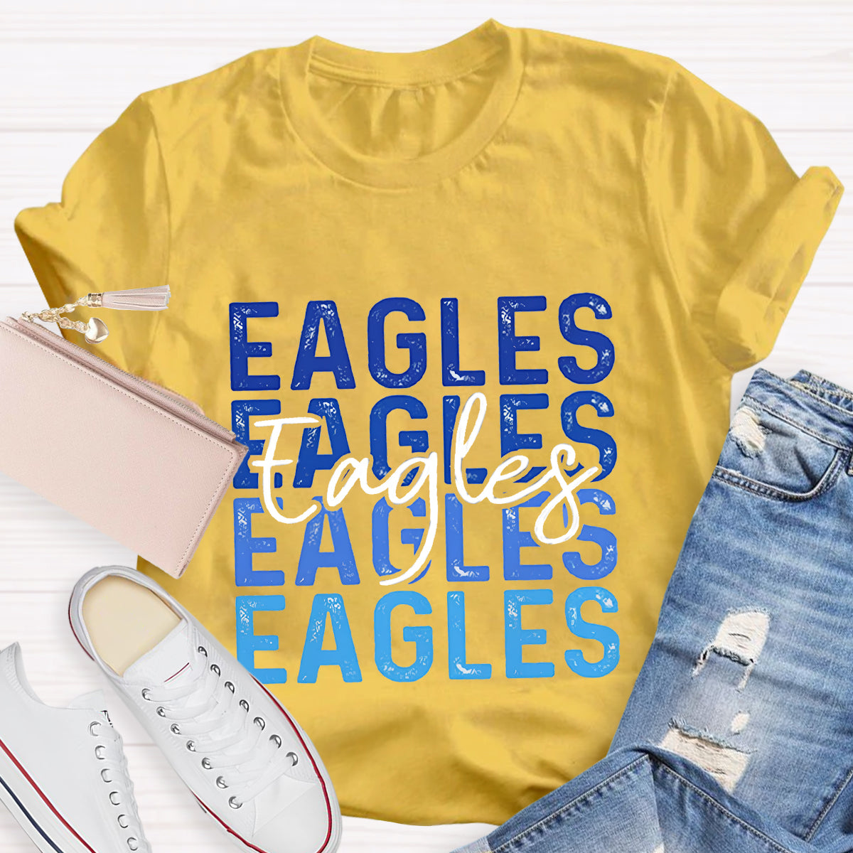 Personalized School Mascot Eagles Teacher T-Shirt