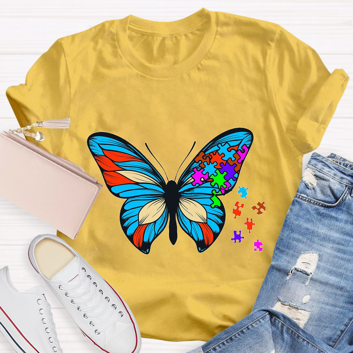 Butterfly Autism Awareness Day Promoting Love And Acceptance T-Shirt