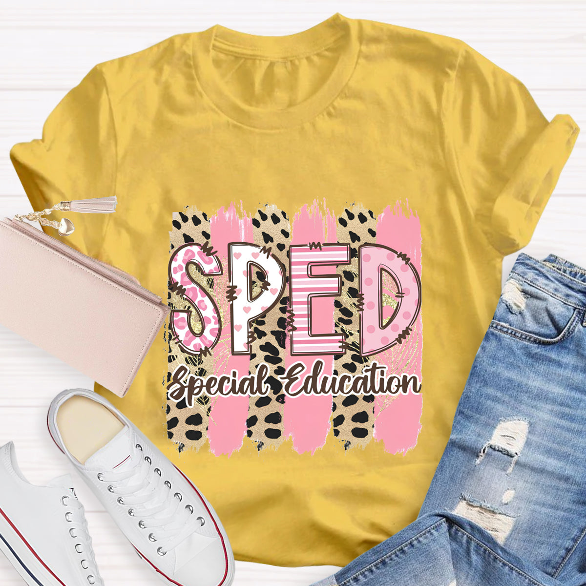 Pink Leopard SPED Special Education T-Shirt