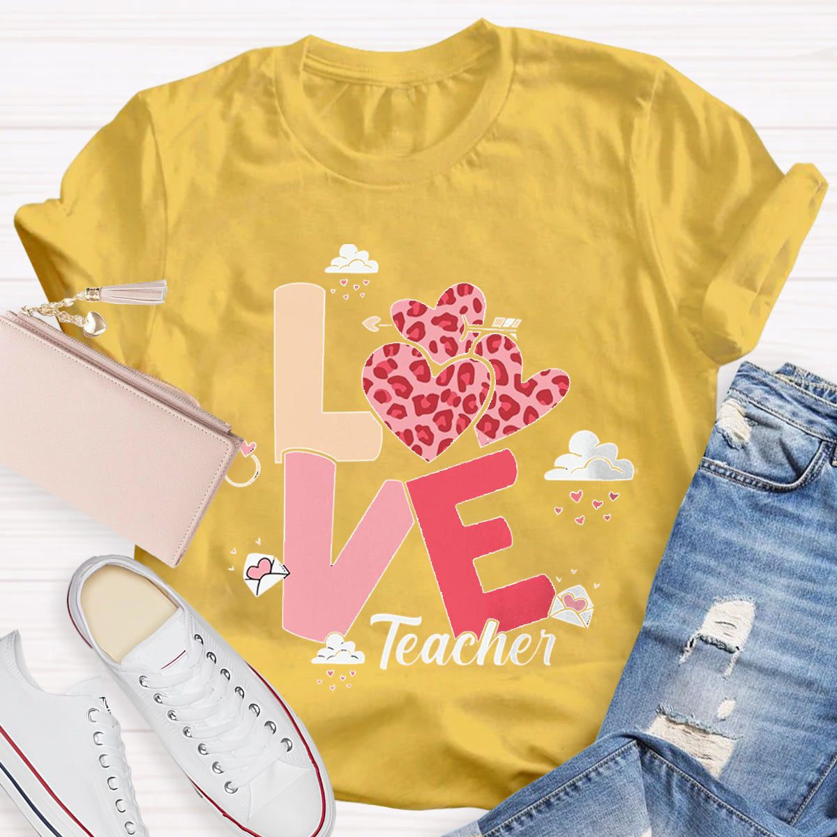 Valentine's Love Heart Teacher T-Shirt