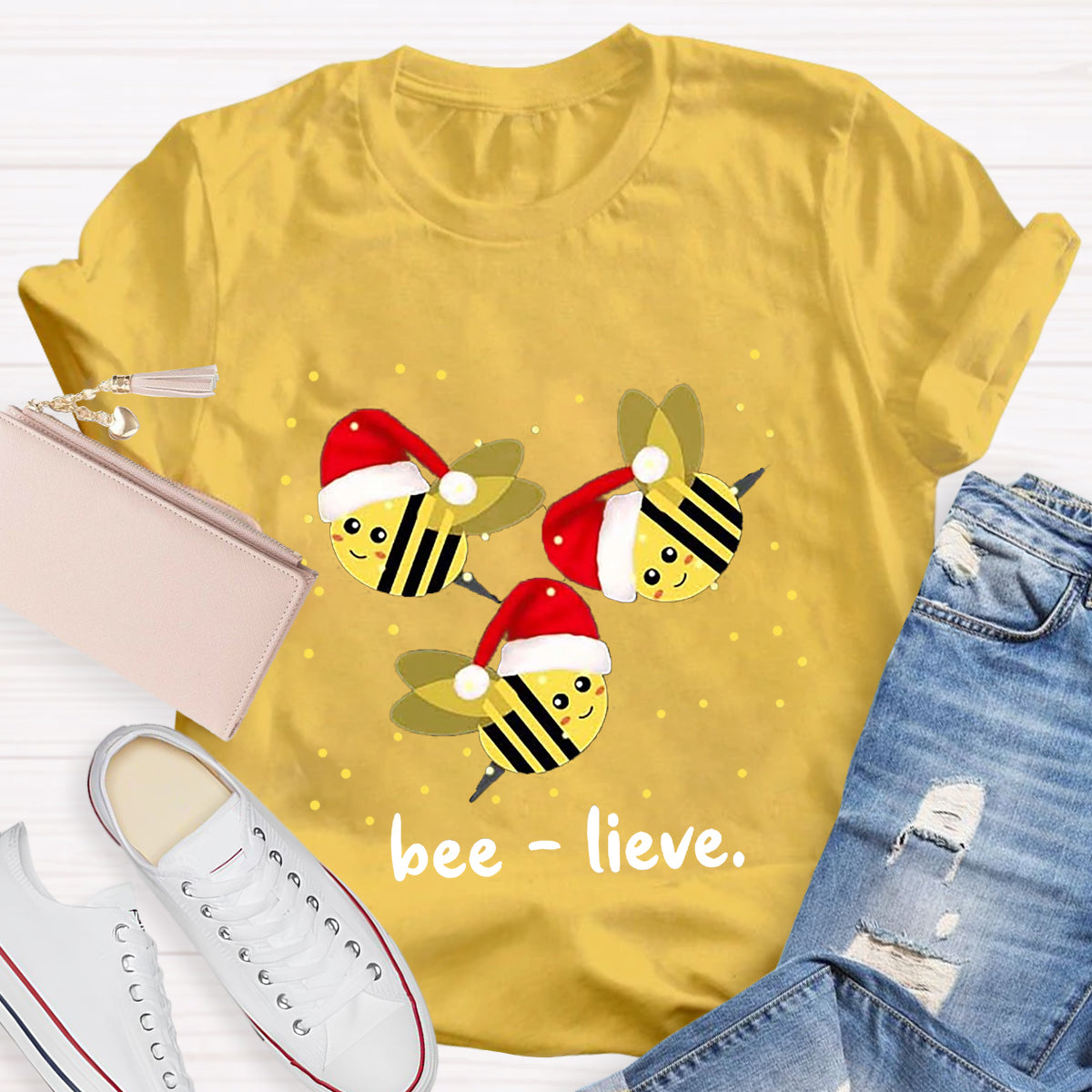 Cute Christmas Bee-lieve T-Shirt