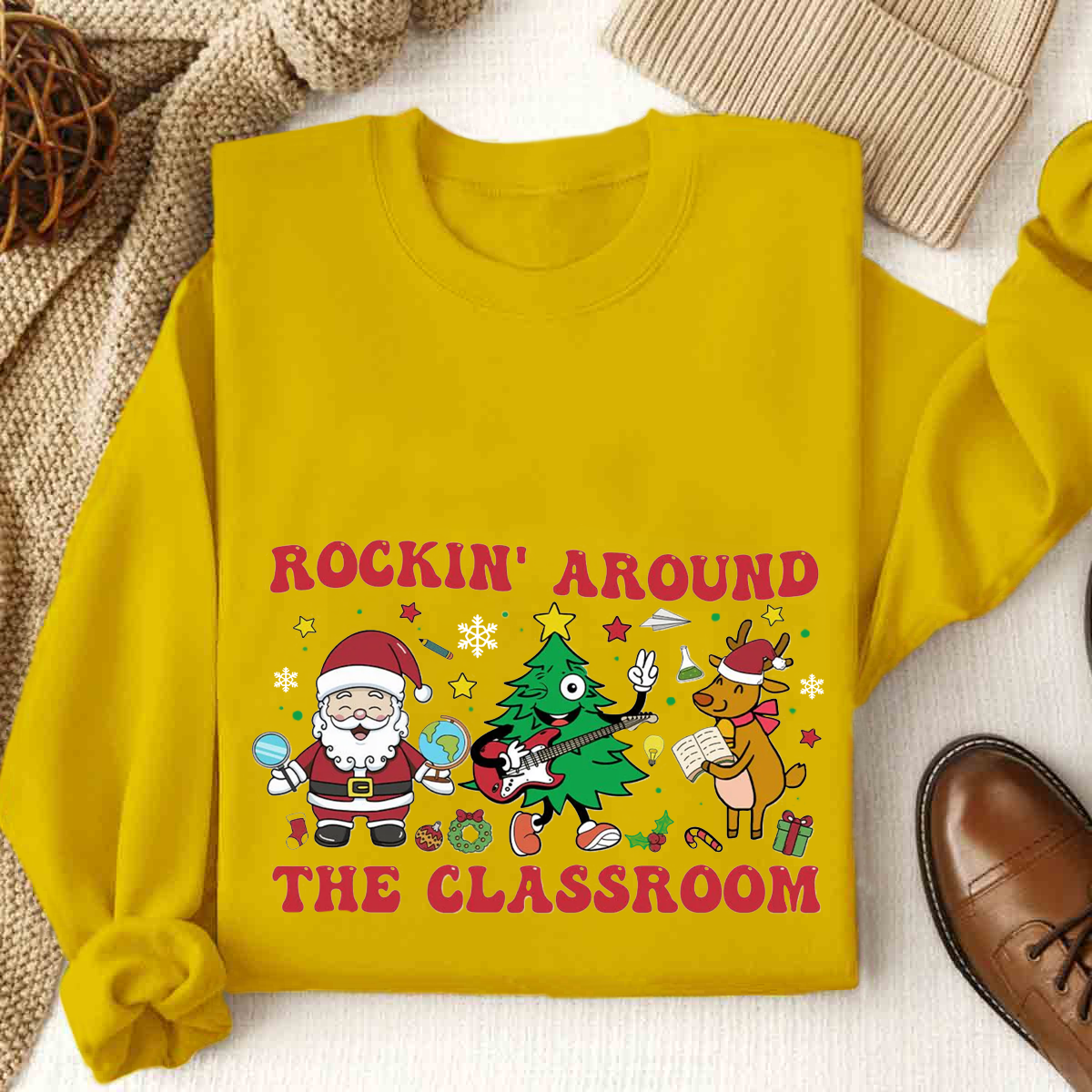 Rockin Around The Classroom Teacher Life Sweatshirt