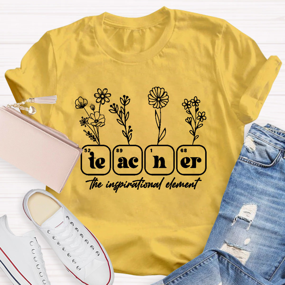 The Inspirational Element Teacher Flowers T-Shirt
