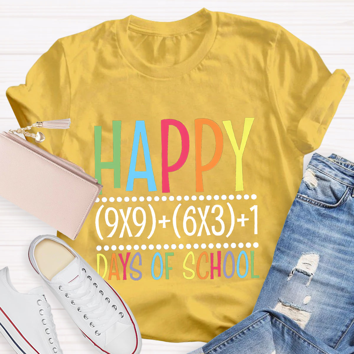 Happy 100 Days Of School Math Teacher T-Shirt