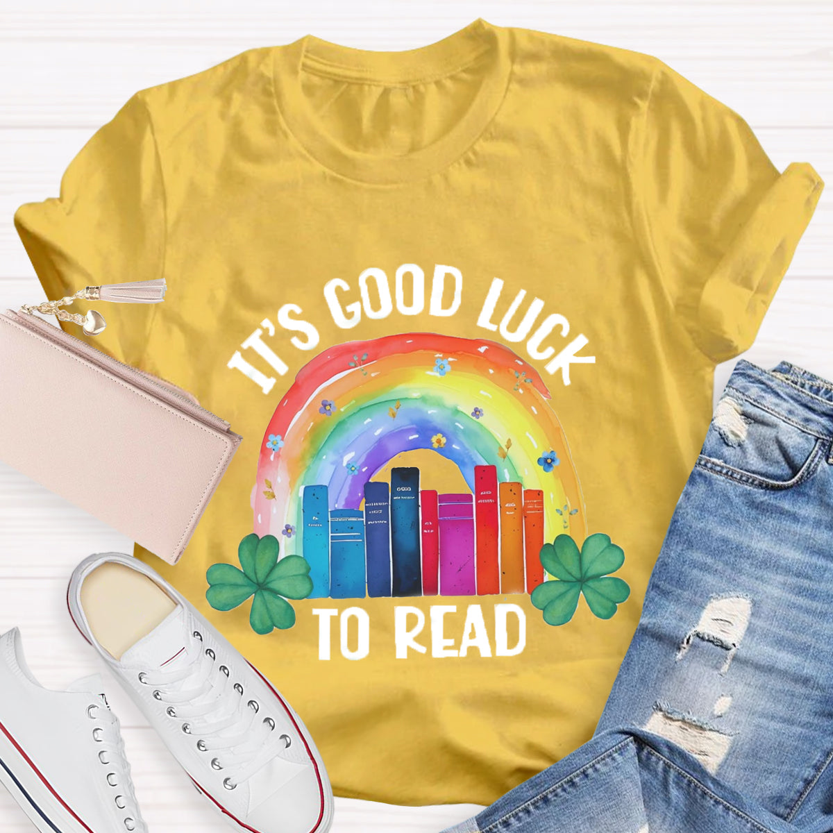 It's Good Lucky To Read Rainbow Shamrock T-Shirt