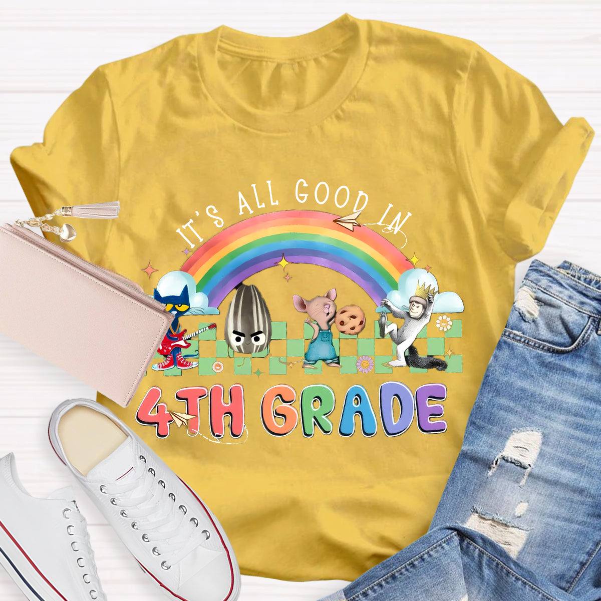 Personalized Grade It's All Good In 4th Teacher T-Shirt