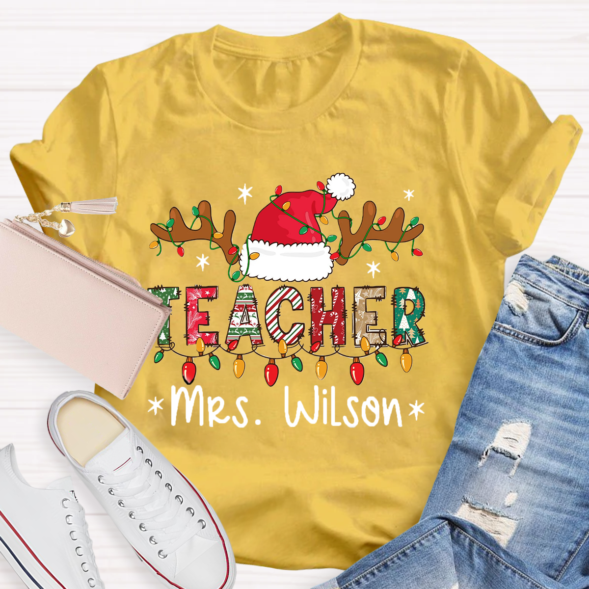 Personalized Name Teacher Light T-Shirt