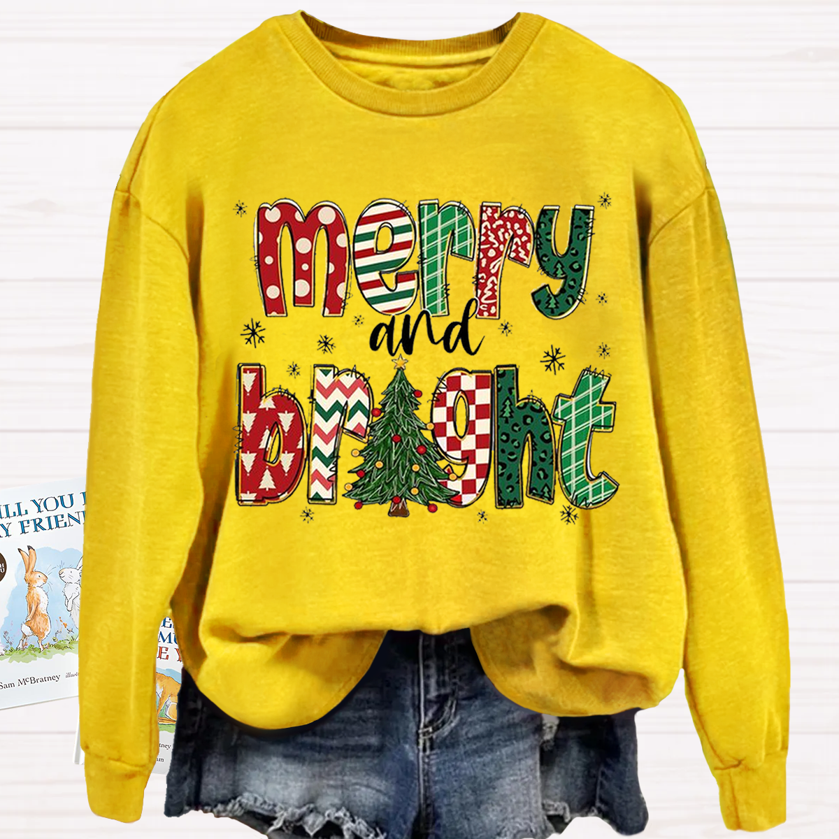 Merry And Bright Retro Christmas Sweatshirt