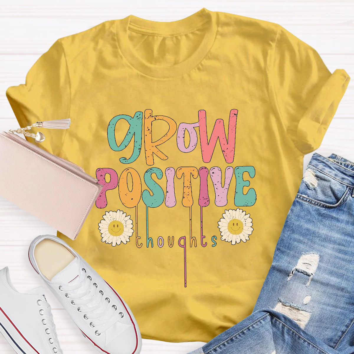 Grow Positive Thoughts Teacher T-Shirt