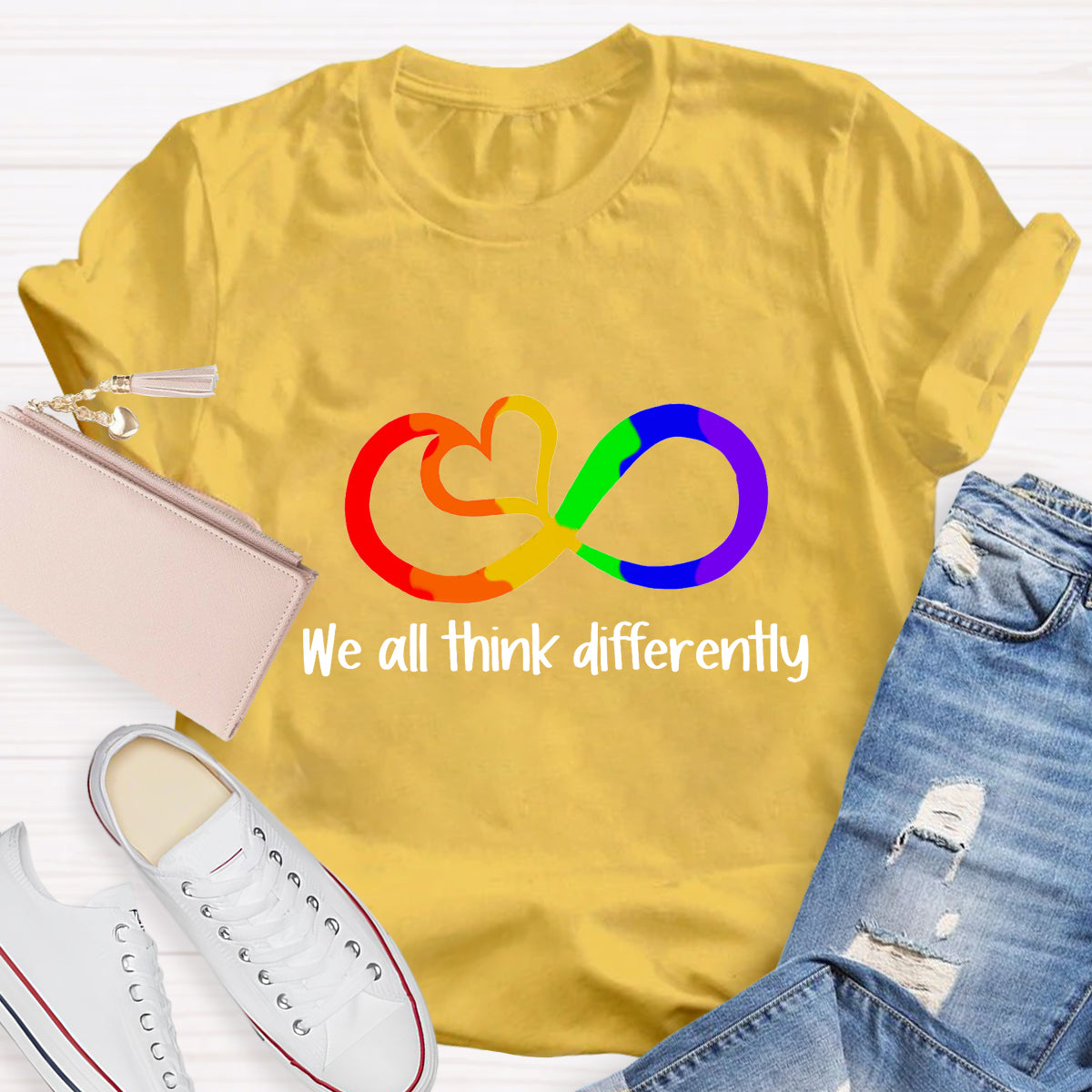 We All Think Differently Teacher T-Shirt