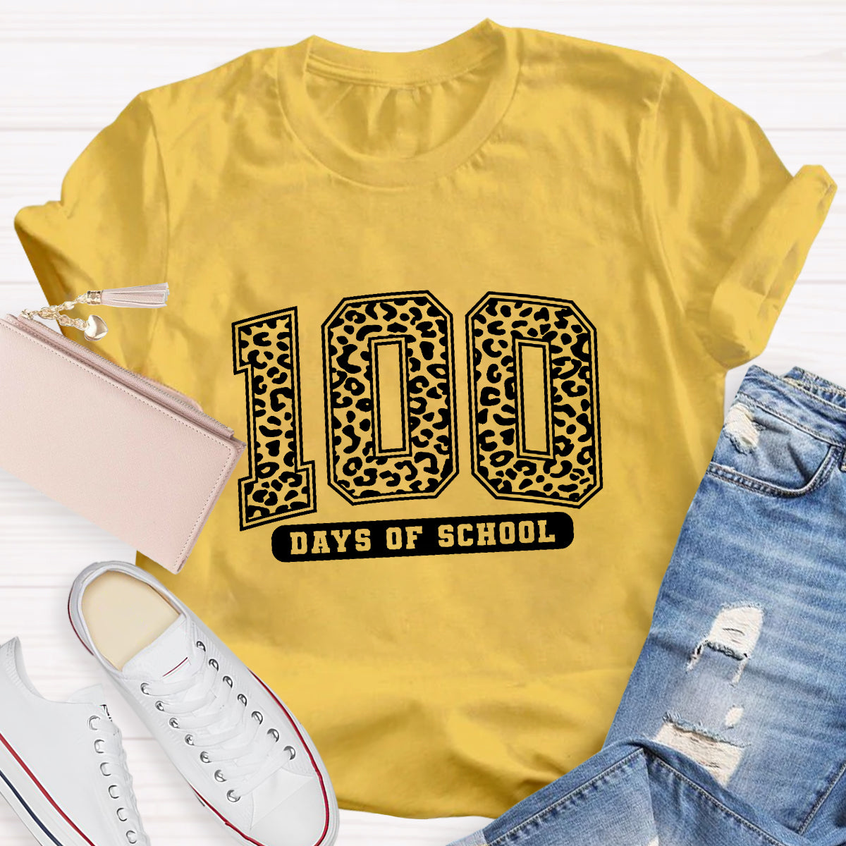 100 Days Of School Polka Dots Teacher T-Shirt