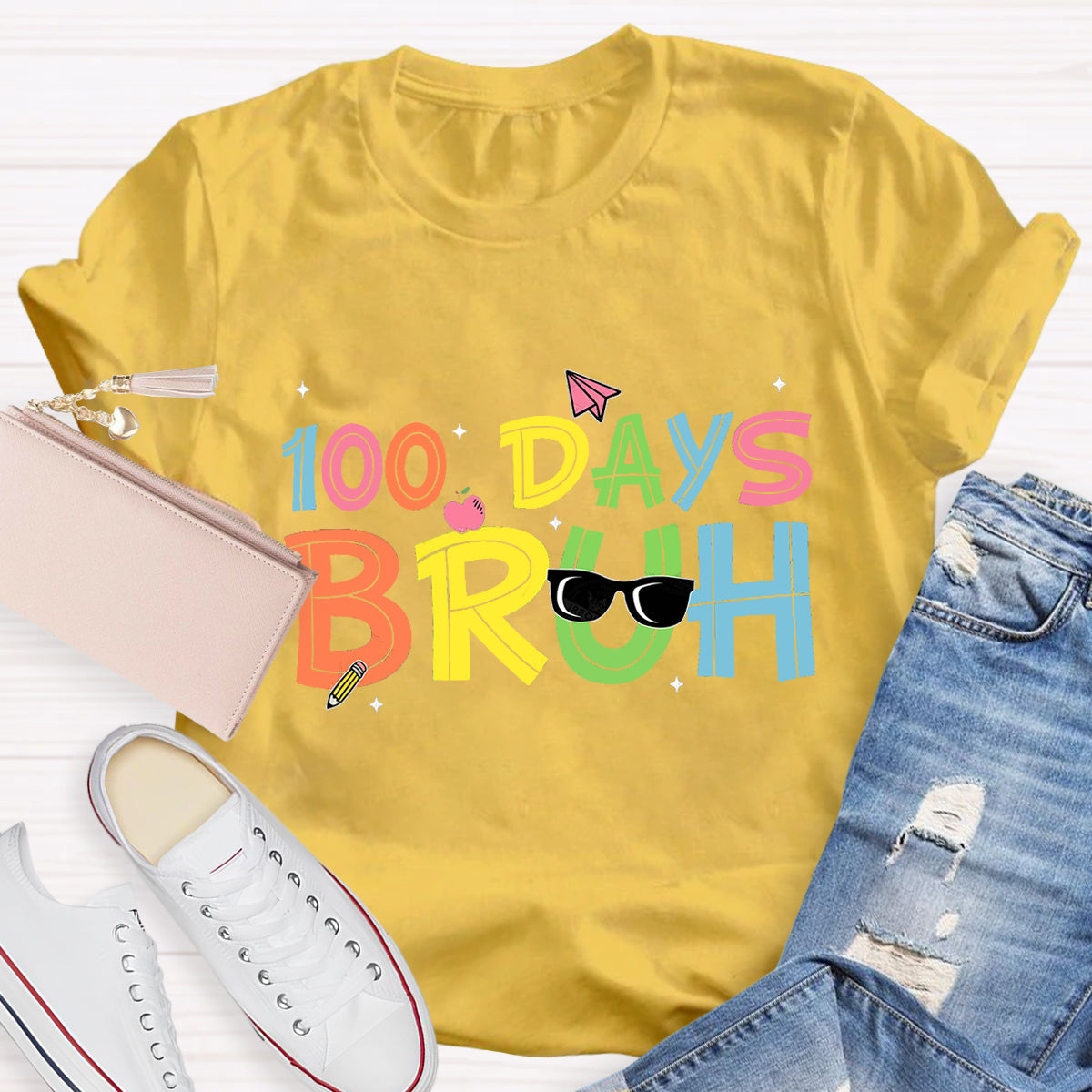 100 Days Bruh Teacher T-Shirt