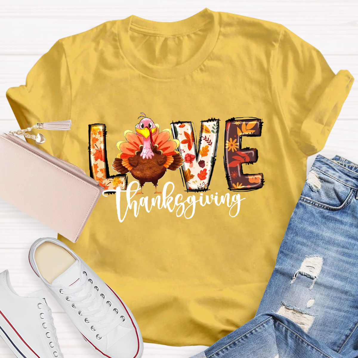 Fall Thanksgiving Turkey T-Shirt