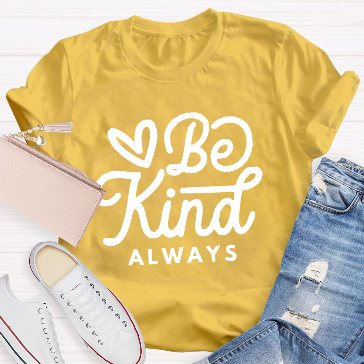 Be Kind Always Heart Printed T-Shirt