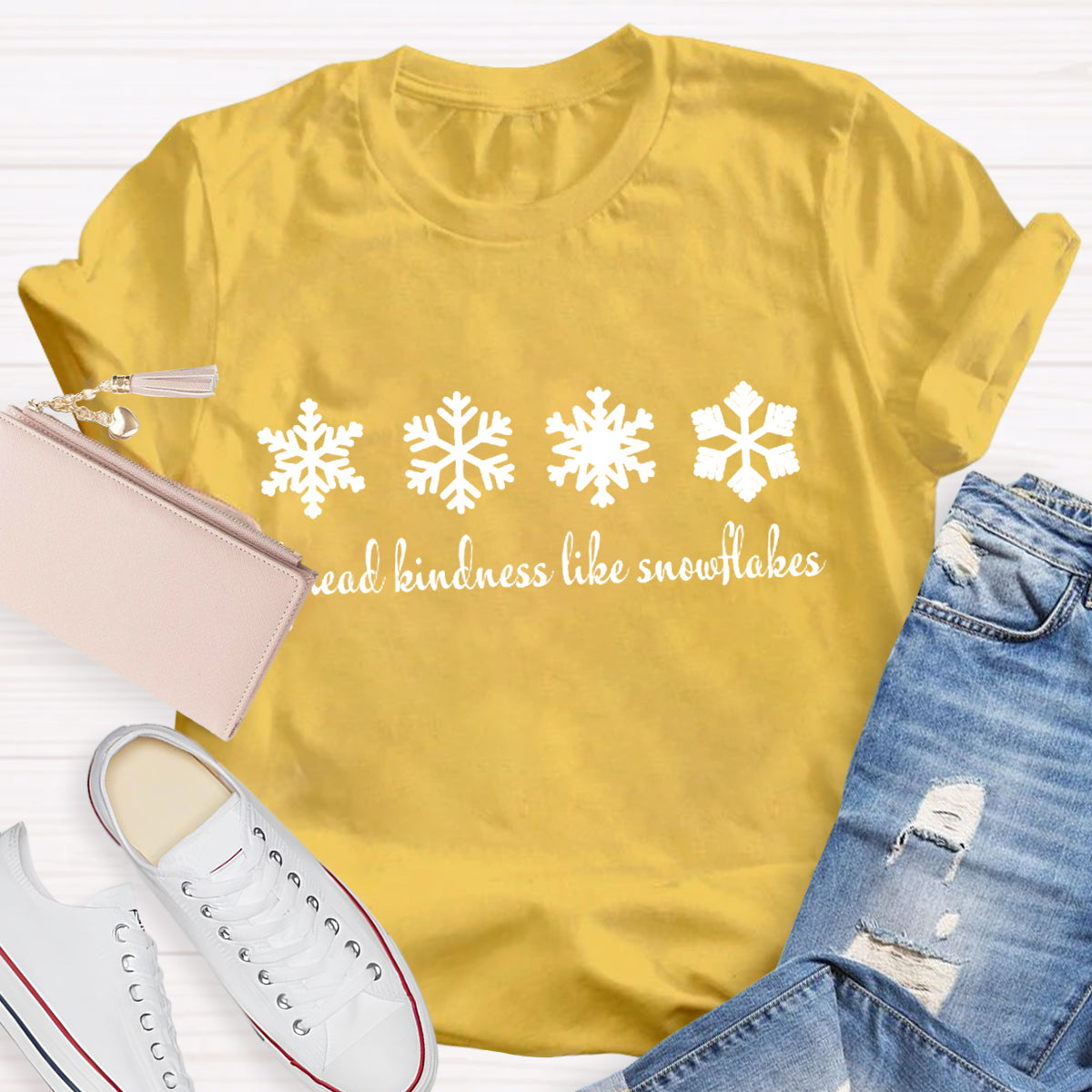 Spread Kindness Like Snowflakes Christmas Teacher T-Shirt