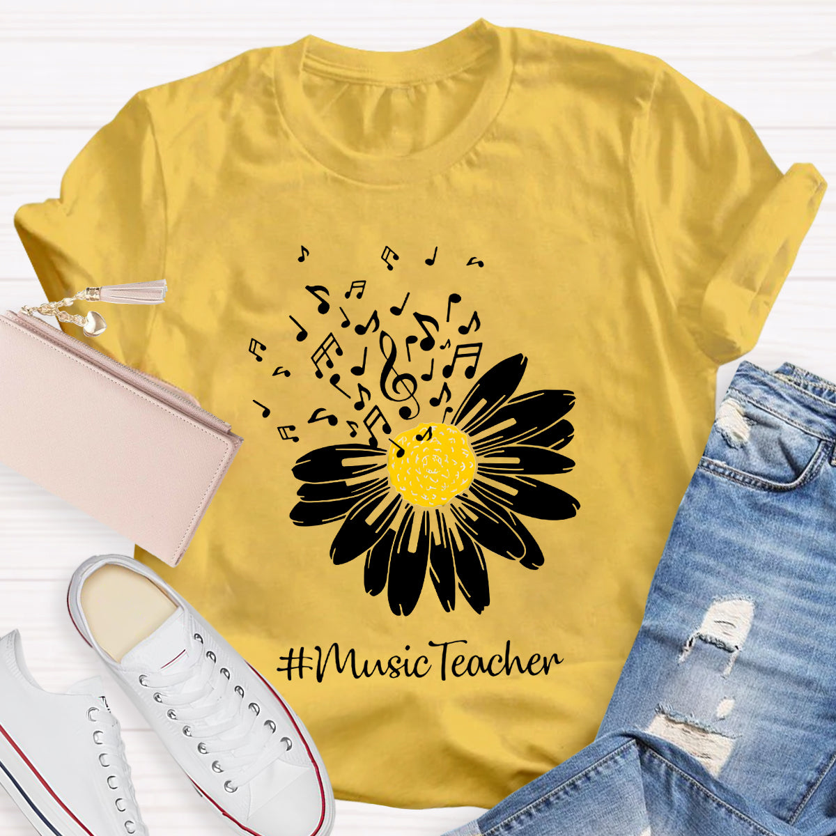 Sunflower Music Teacher T-Shirt