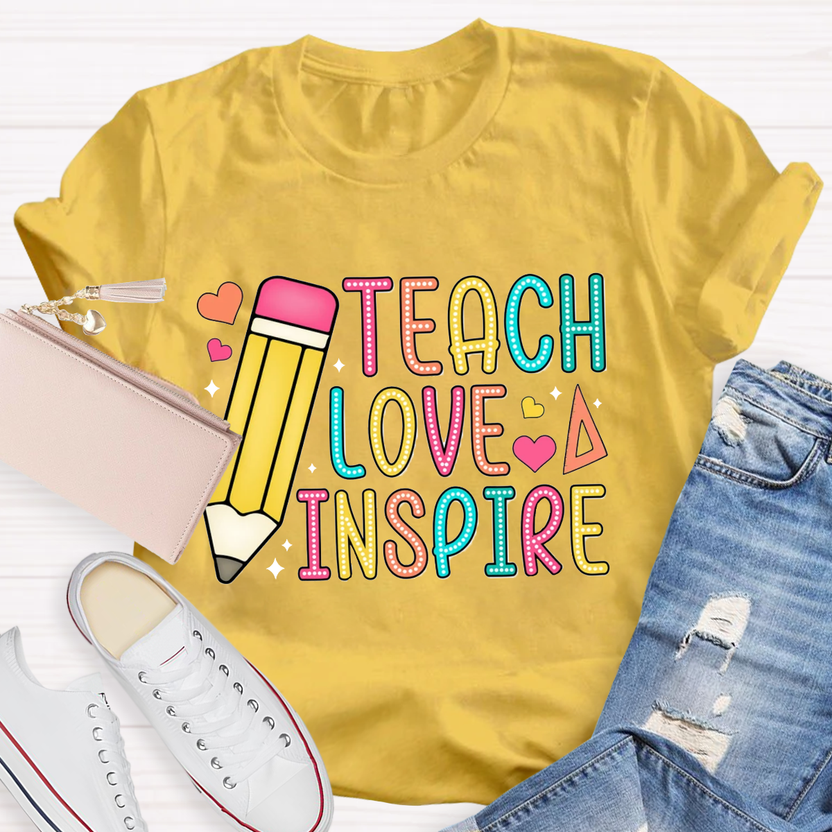 Teach Love Inspire Pencile T-Shirt