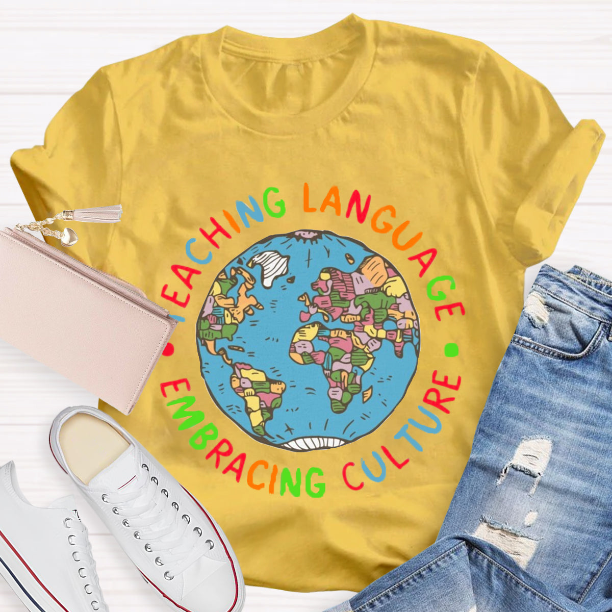 Teaching Language Embracing Culture Teacher T-Shirt