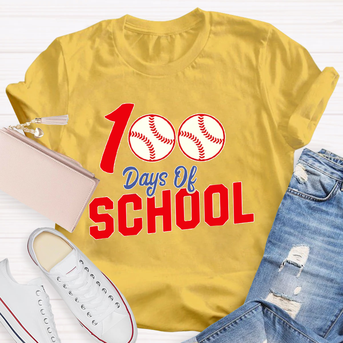 100 Days Of School Baseball T-Shirt