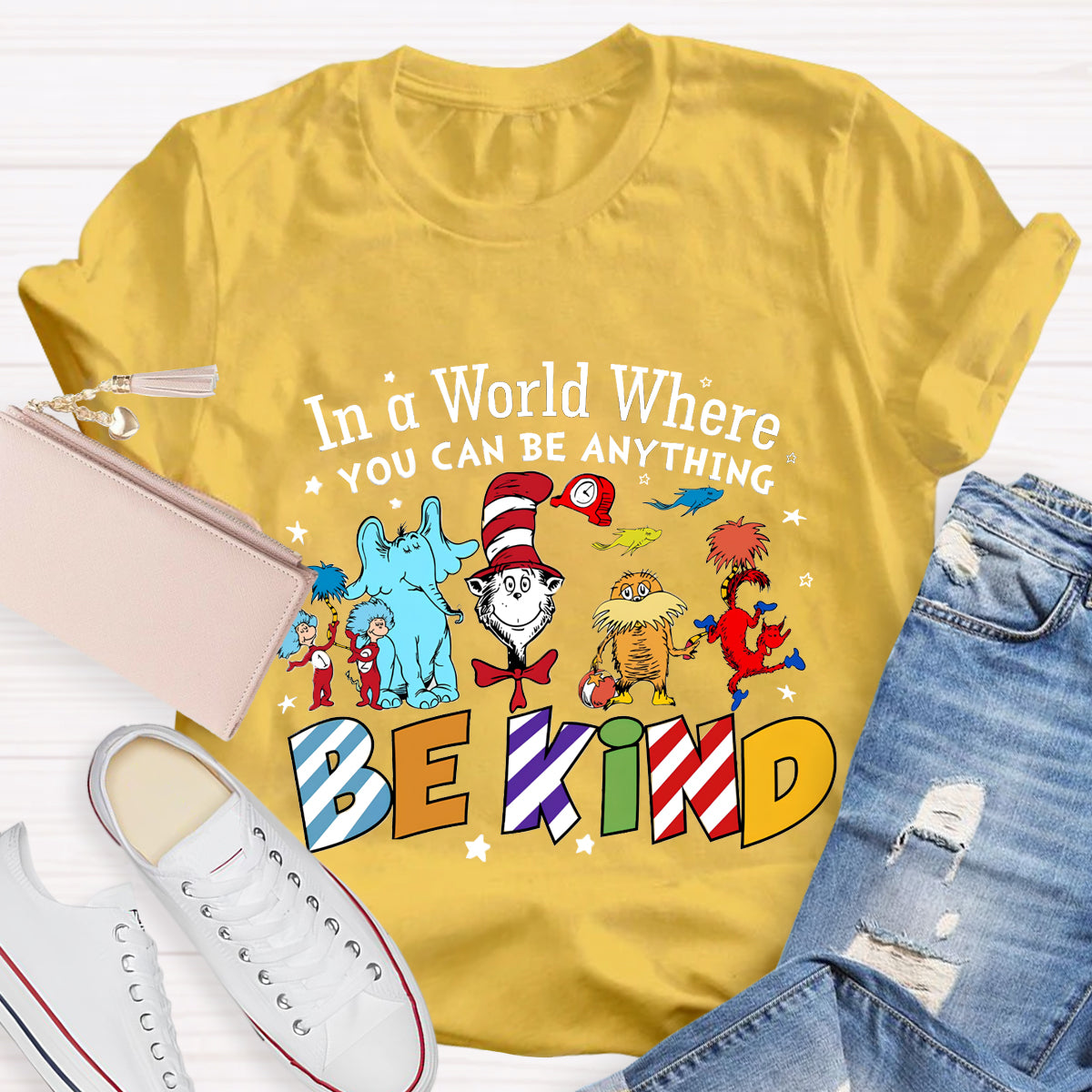 In A World Where You Can Be Anything Be Kind Book Lover T-Shirt