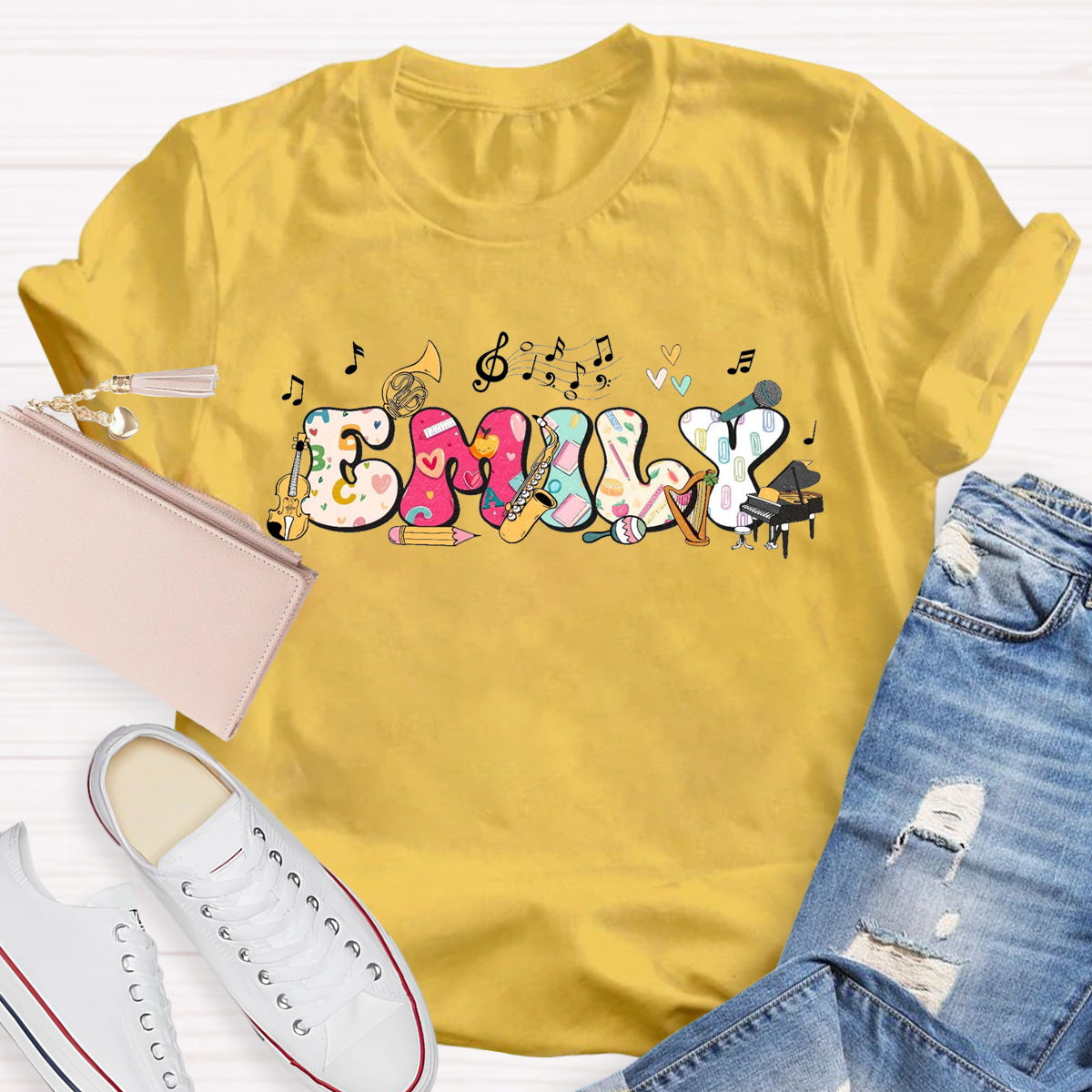 Personalized Name Piano Teacher T-Shirt