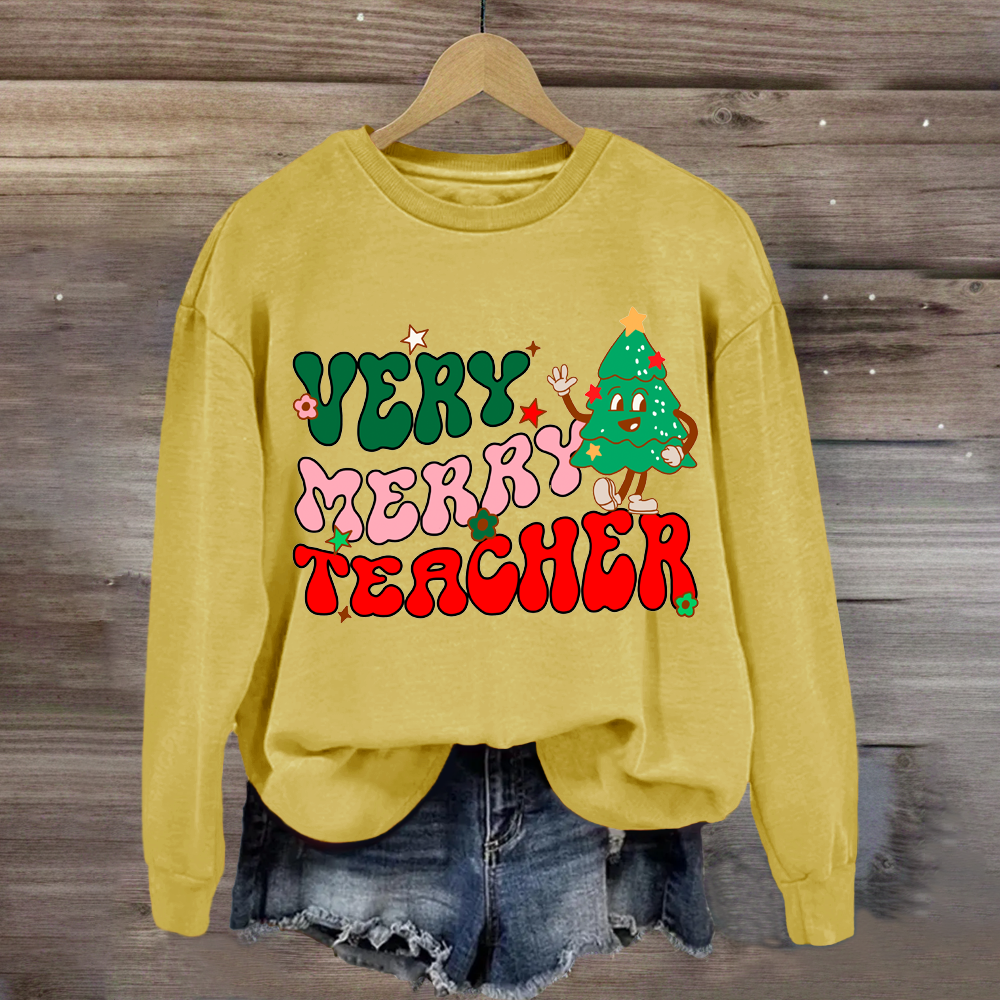 Very Merry Christmas Teacher Sweatshirt