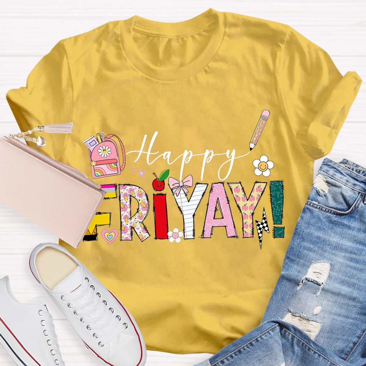 Cute Happy Friyay Teacher T-Shirt