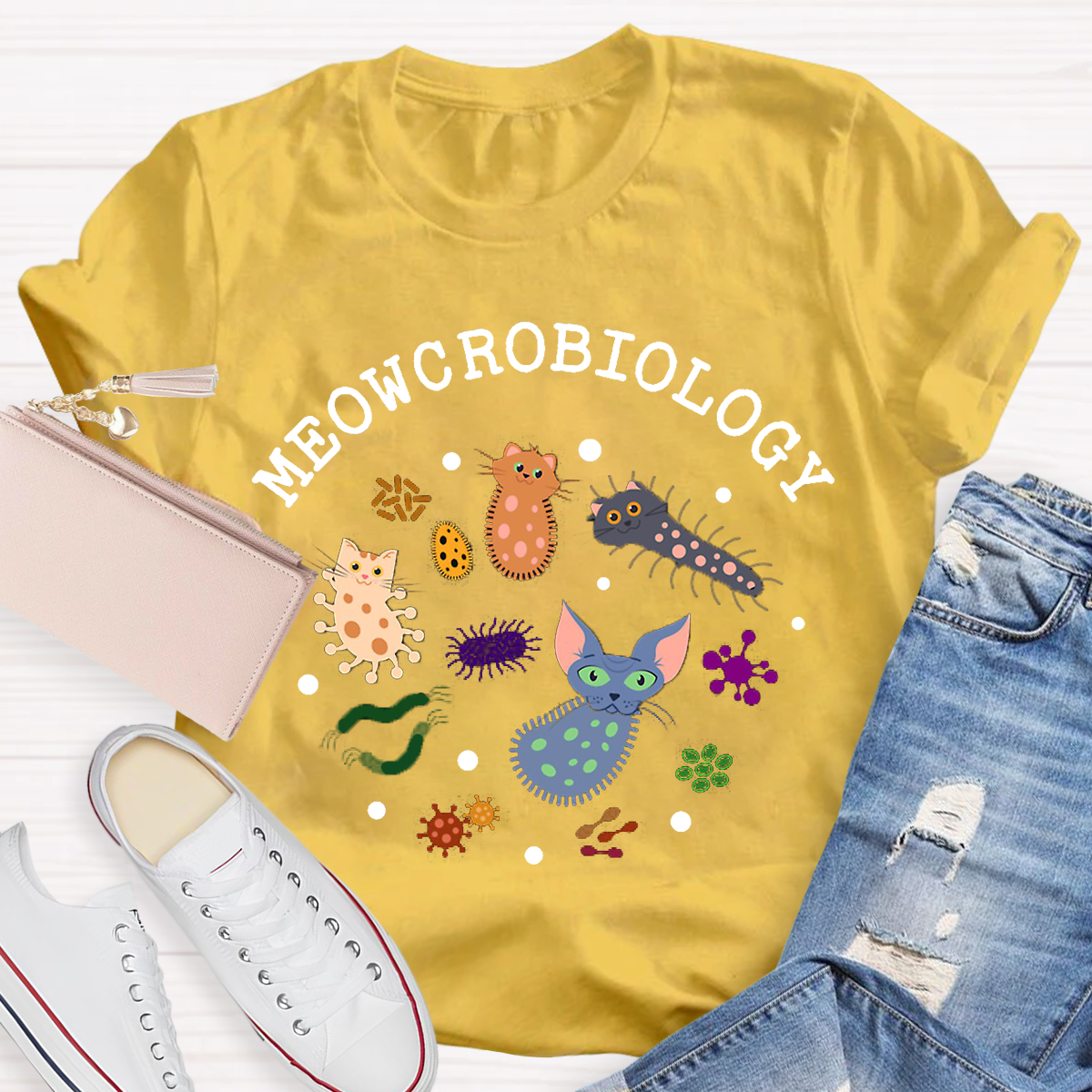 Meowcrobiology Teacher T-Shirt