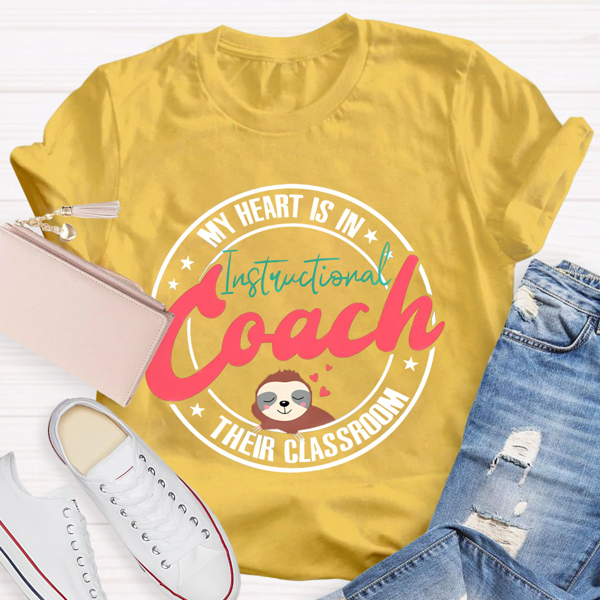 My Heart Is In Their Classroom Instructional Coach Teacher T-Shirt