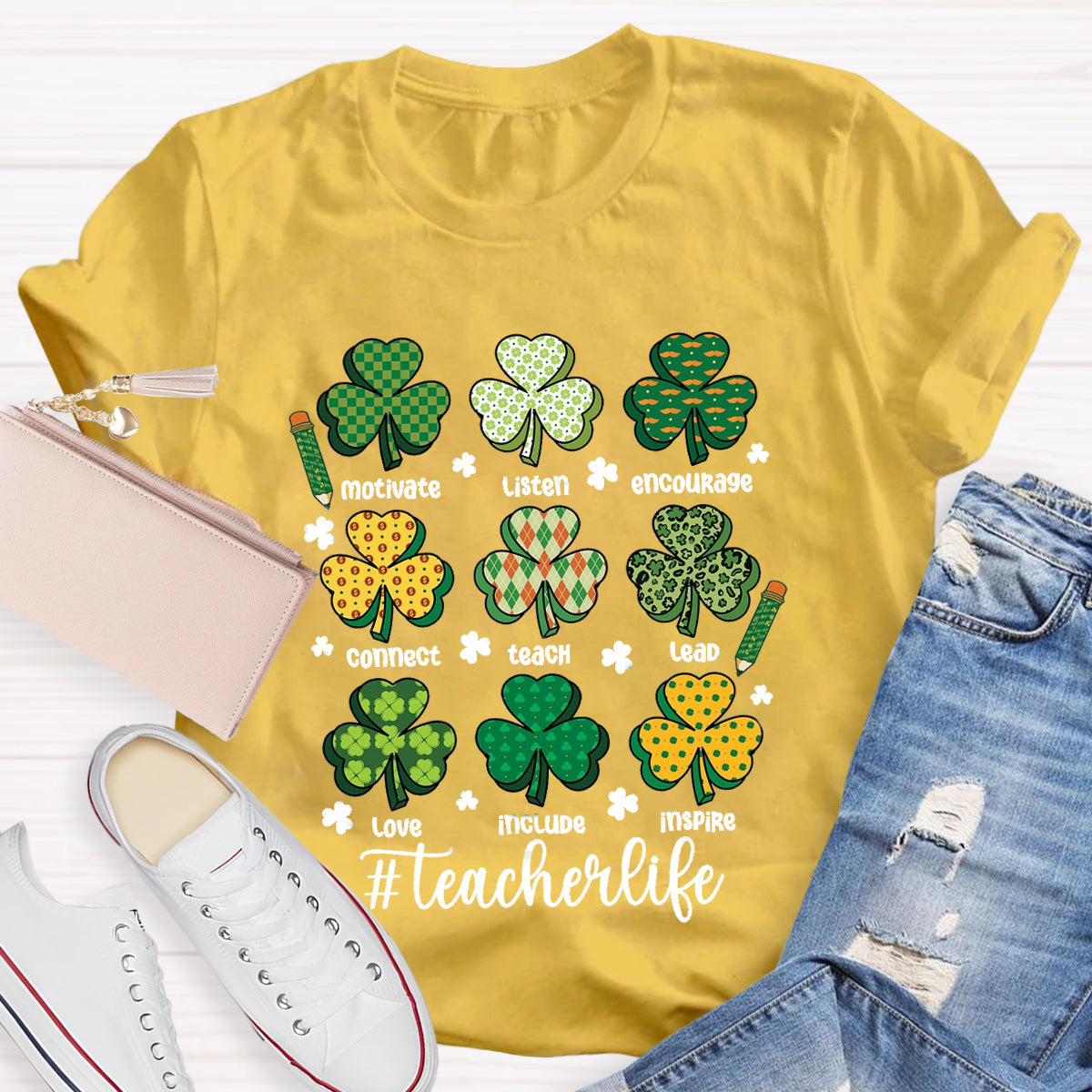 Teacher St Patrick's Day Motivate Listen T-Shirt