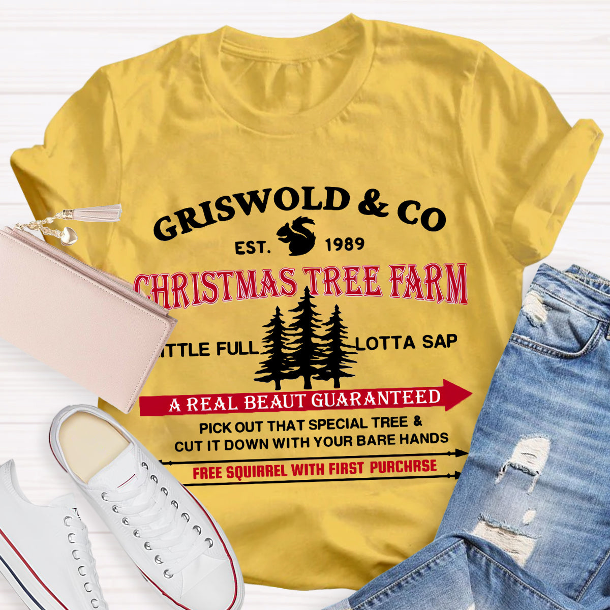 Griswold Co Christmas Tree Farm Teacher T-Shirt