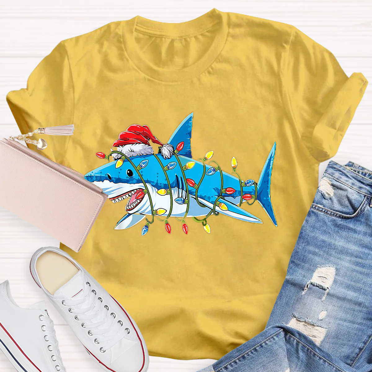 Christmas Shark Lights T-Shirt