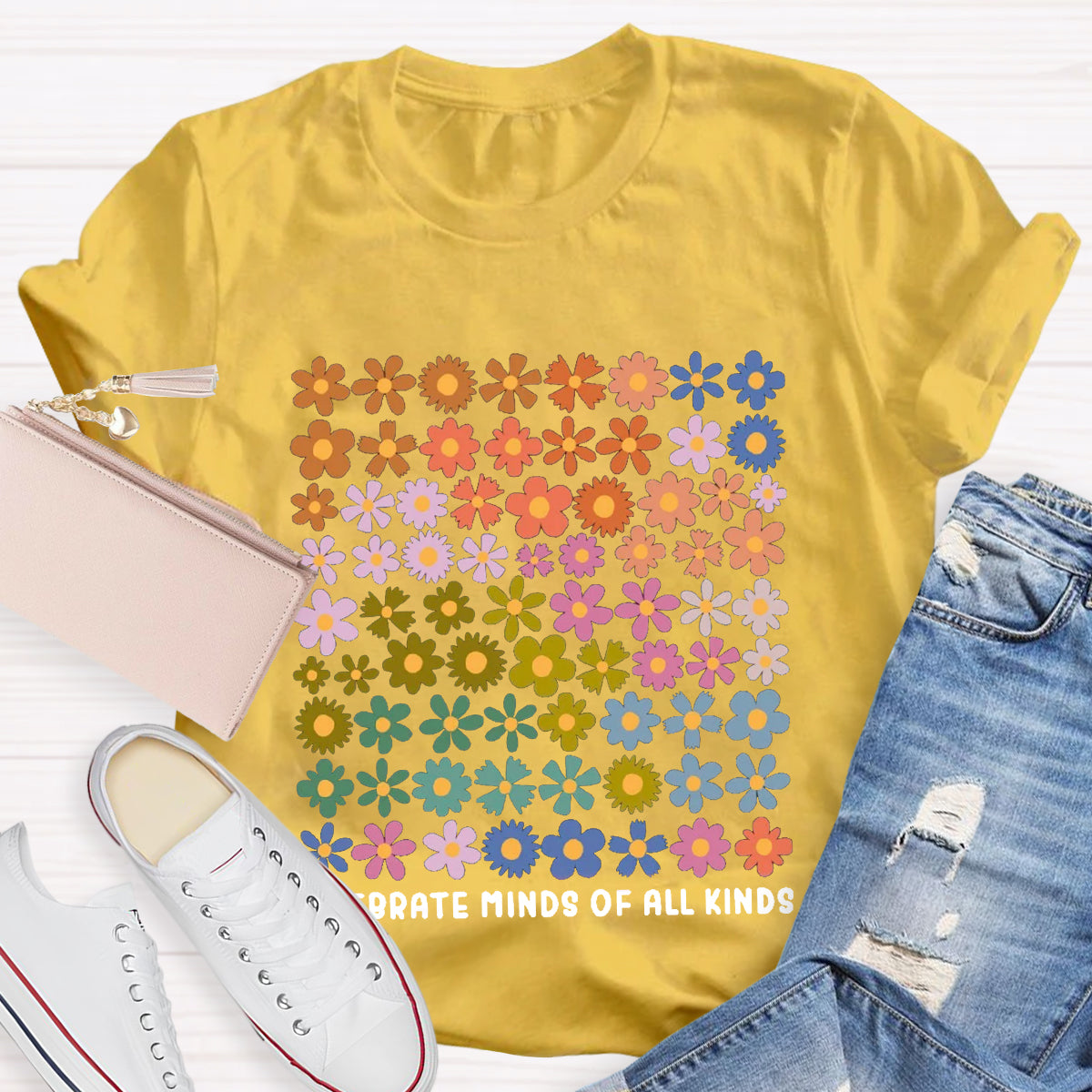 Celebrate Minds of All Kinds Floral T-Shirt