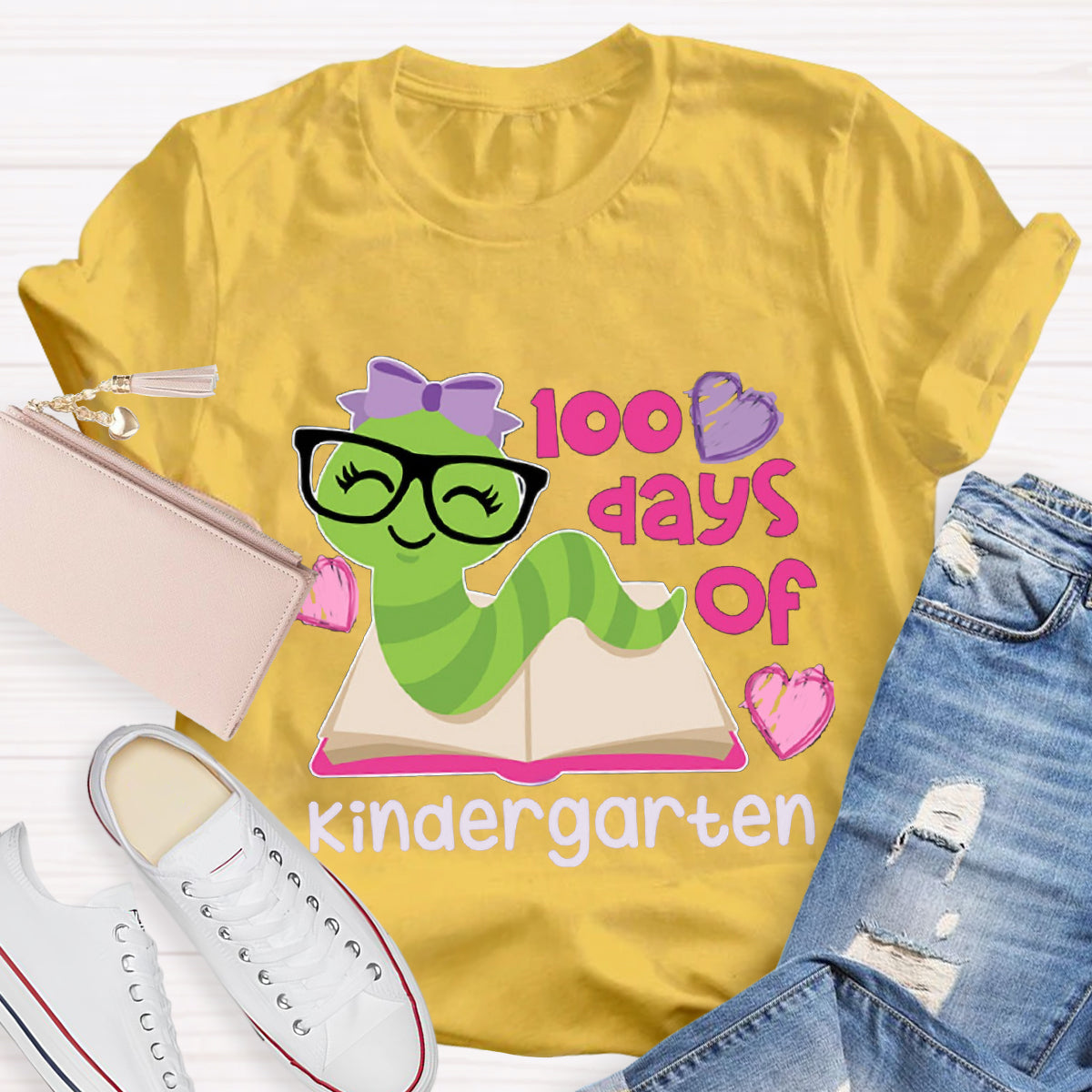 Personalized Grade 100 Days Of Kindergarten Teacher T-Shirt