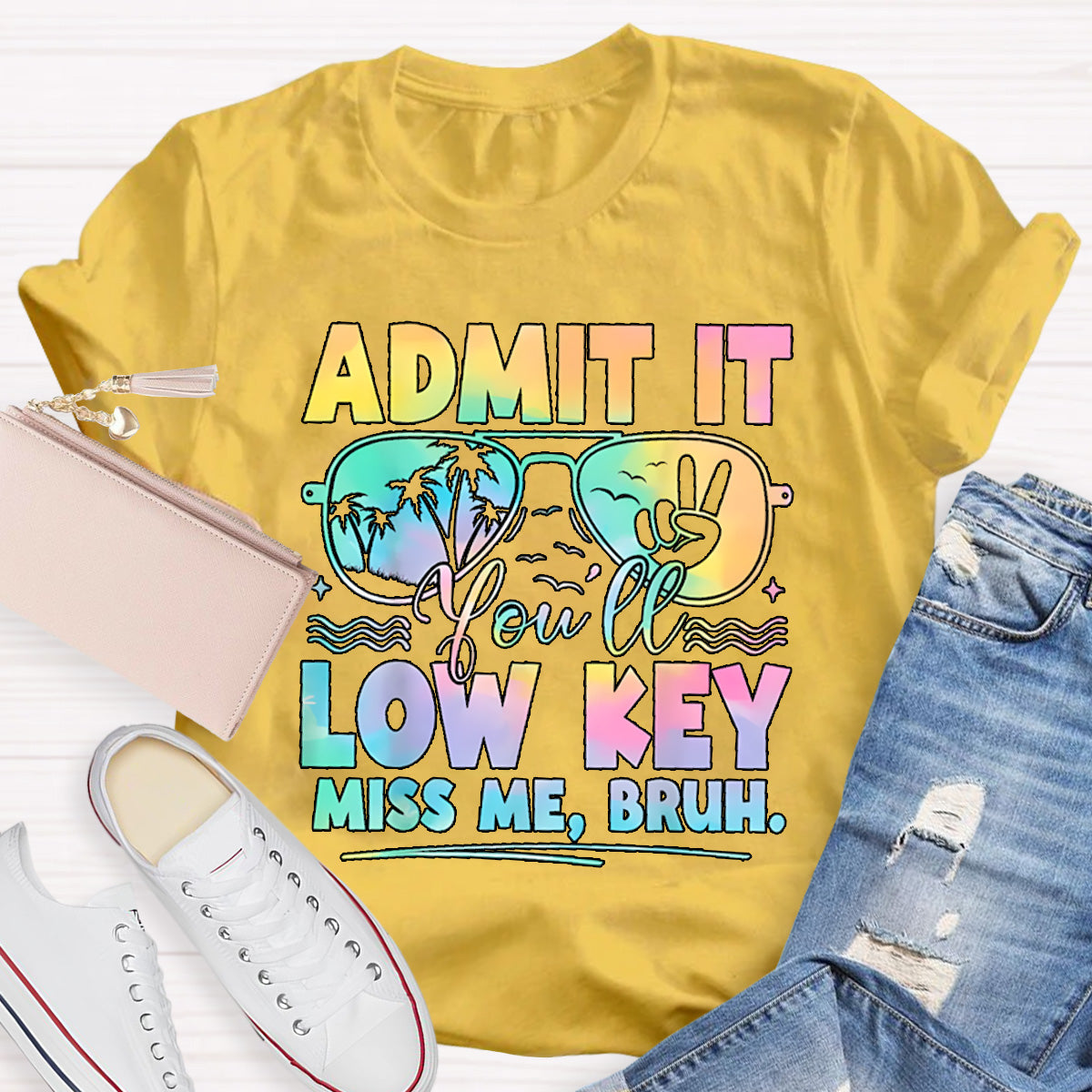 Low Key Miss Me Bruh Teacher T-Shirt