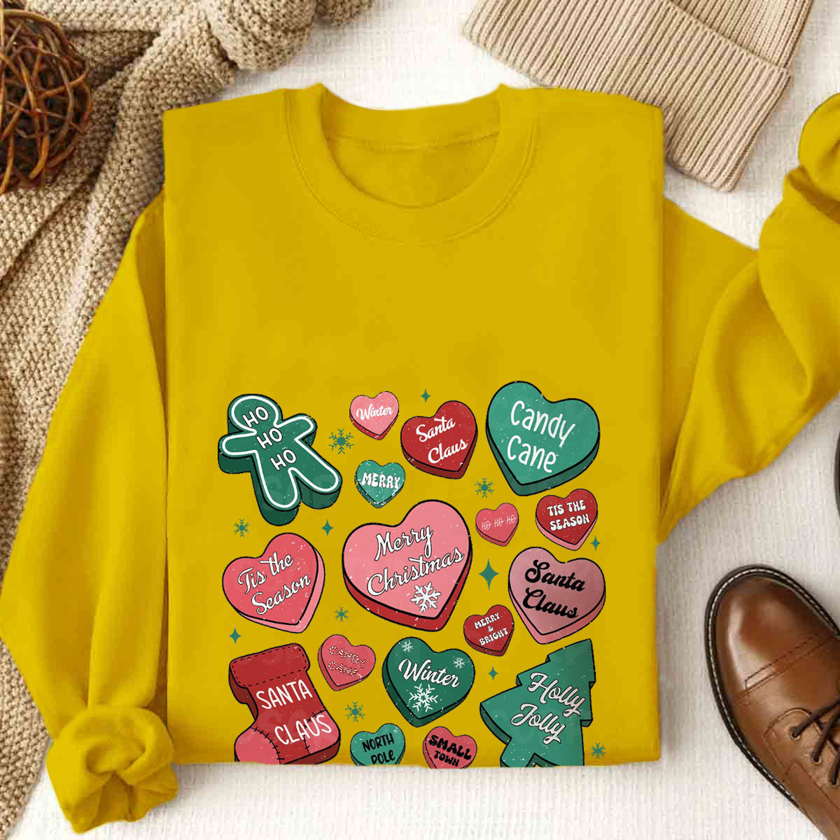 Candy Hearts Christmas T-Shirt