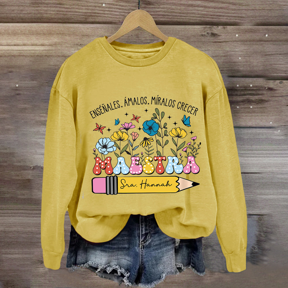 Personalized Maestra Penile Floral Sweatshirt