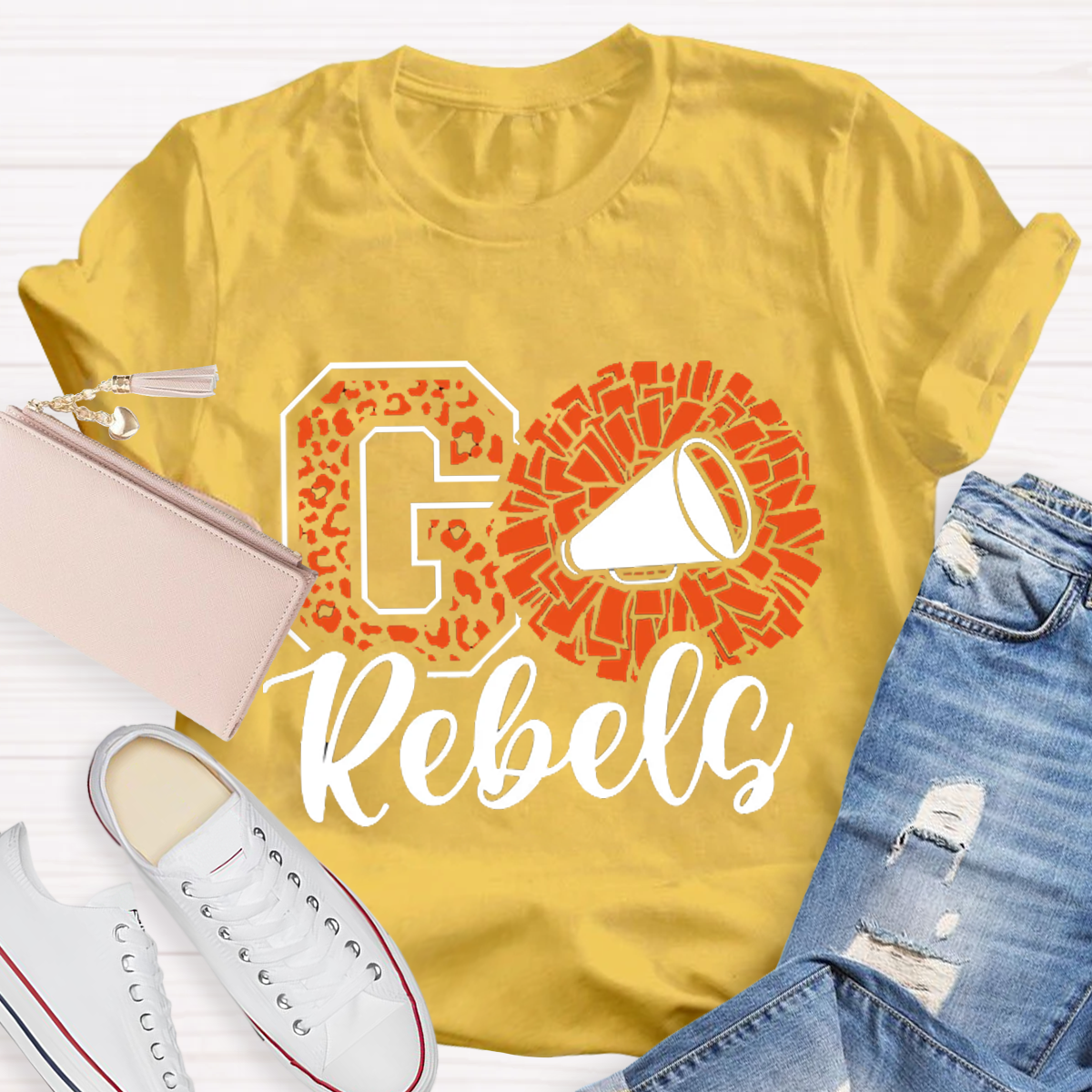 Leopards Rebels Cheer Little Mascot School TeamTeacher T-Shirt