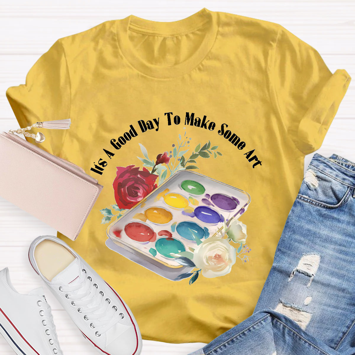 Floral It's A Good Day To Make Some Art Teacher T-Shirt