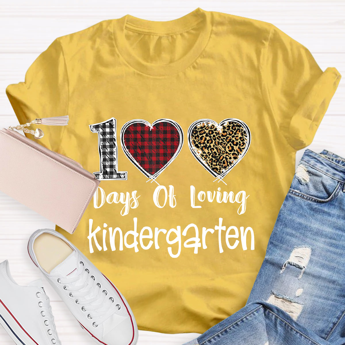 Personalized Grade 100 Days Of Loving Kindergarten Teacher T-Shirt