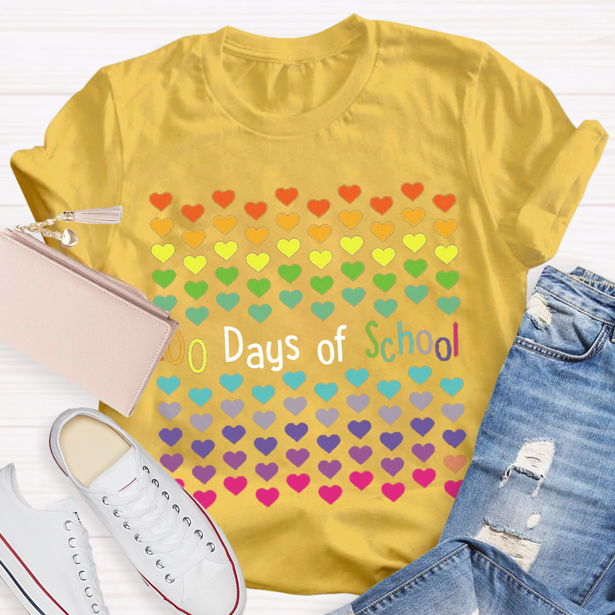 100 Days Of School Of Hearts T-Shirt