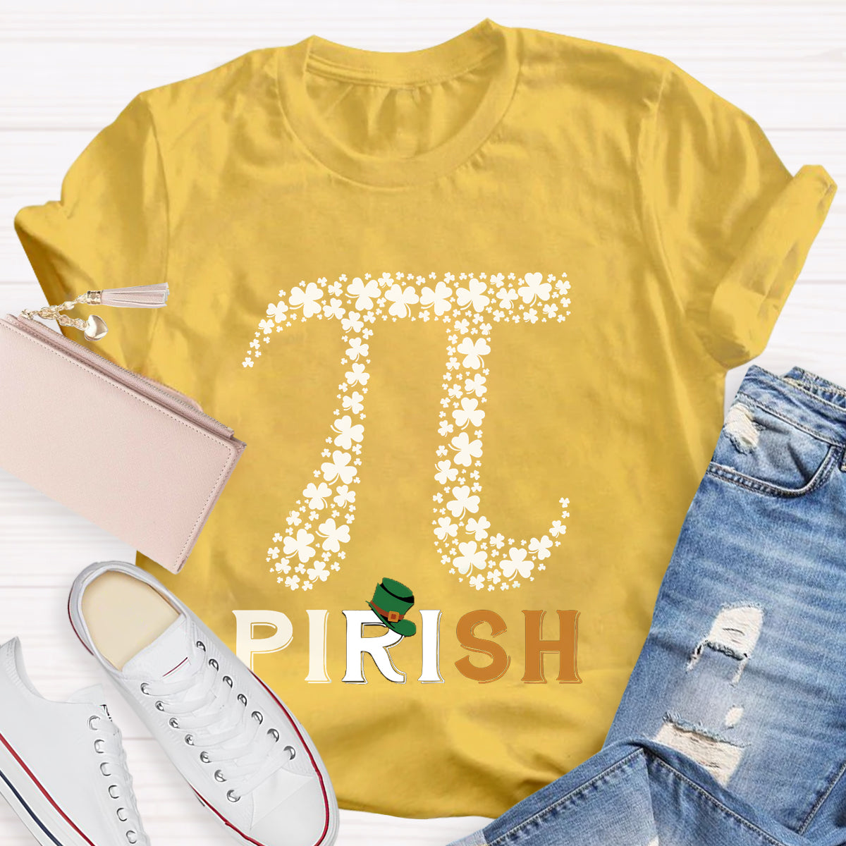 Pirish Pi Irish Shamrock Math St Patrick's Day T-Shirt