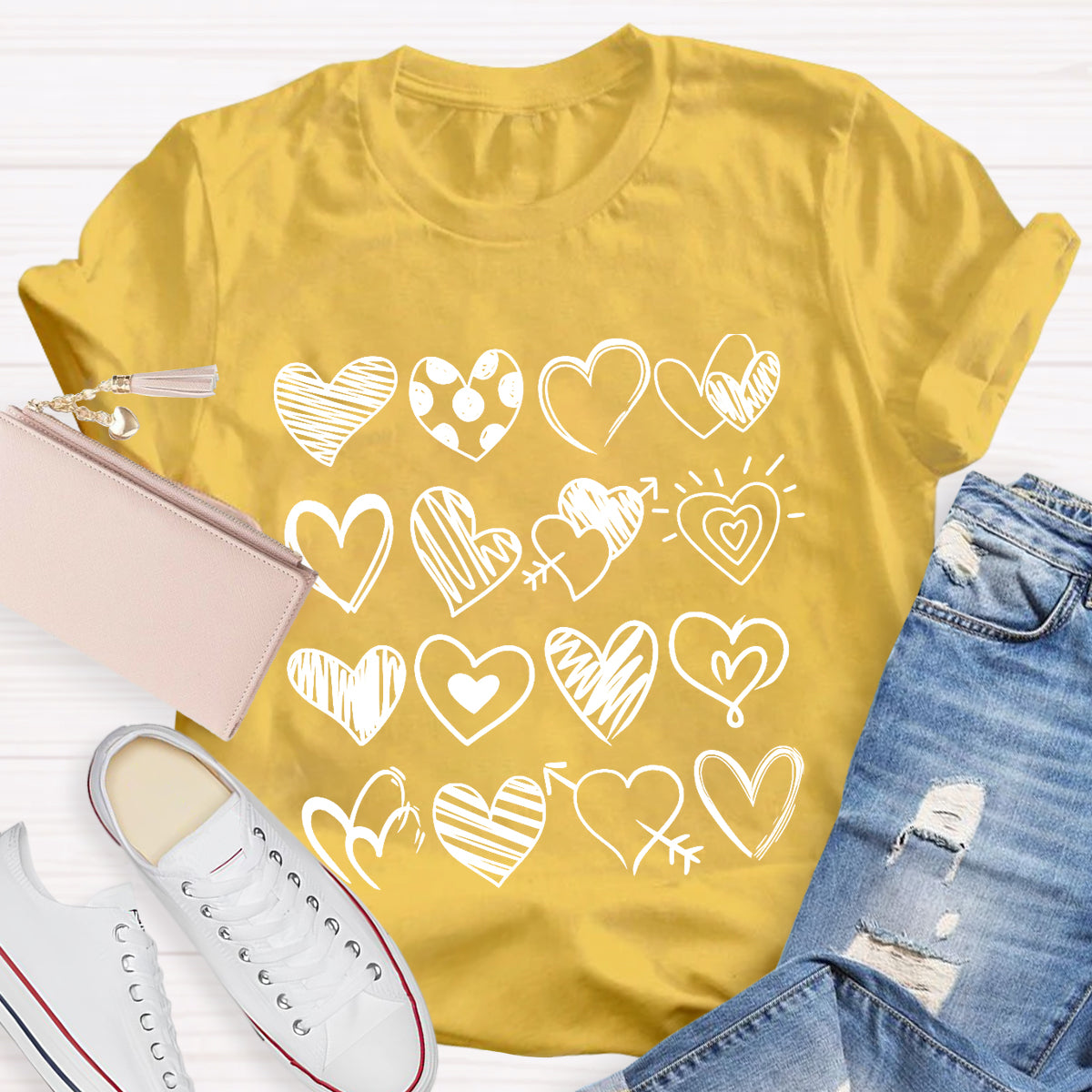 Cute Heart Valentine's Day Teacher T-Shirt