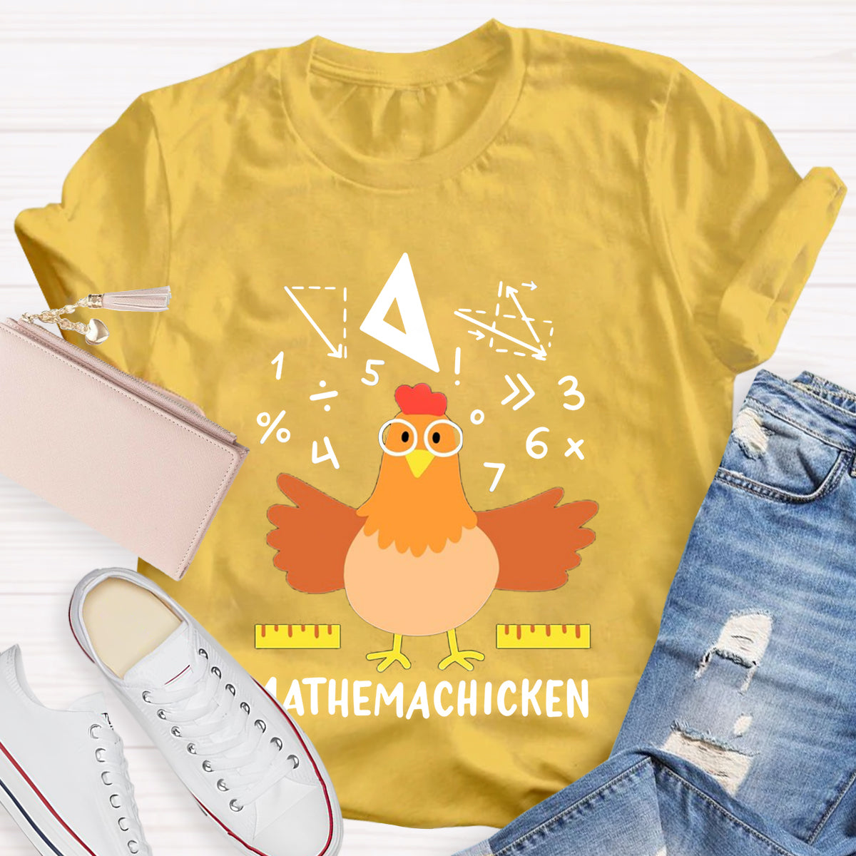 Math Chicken Gag Classic Teacher T-Shirt