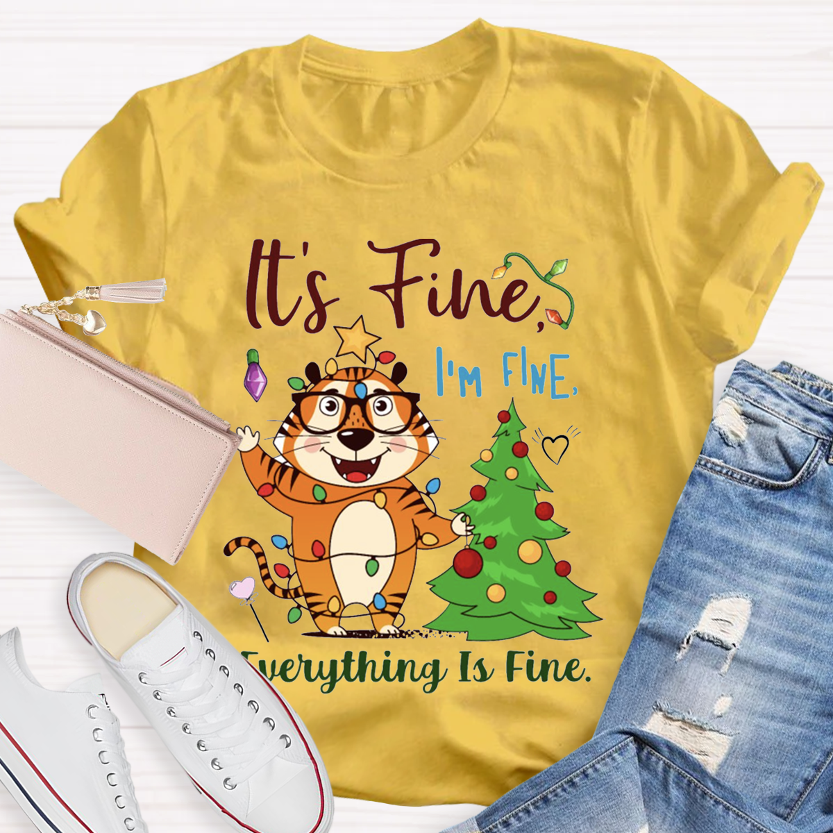 It's Fine I'm Fine Everything Is Fine Teacher T-Shirt