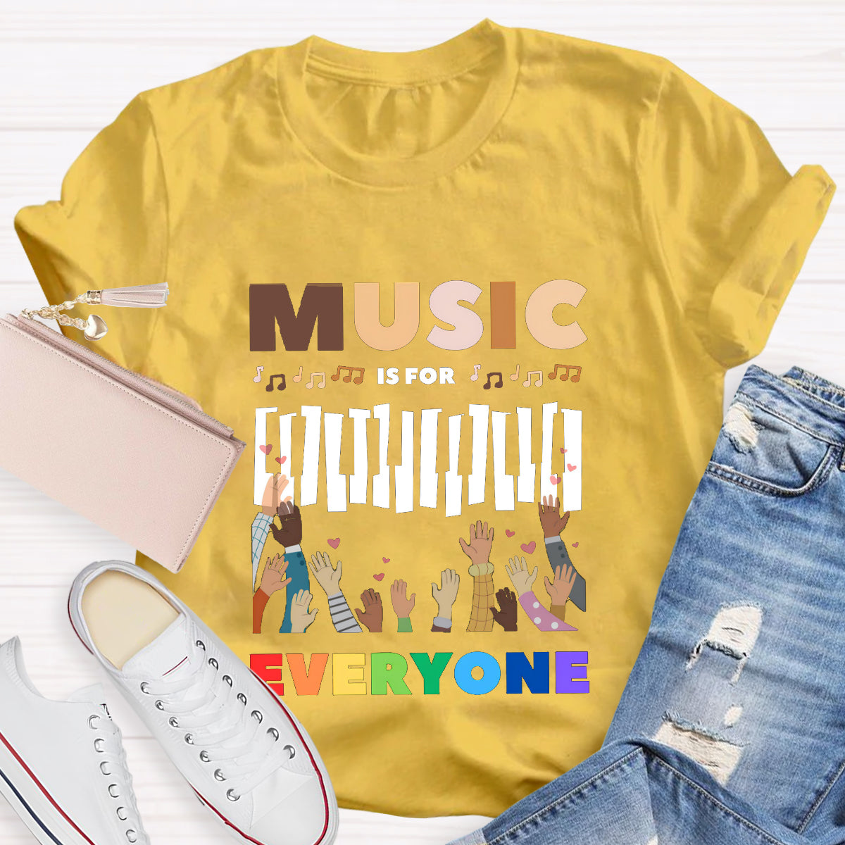 Music Is For Everyone Teacher T-Shirt