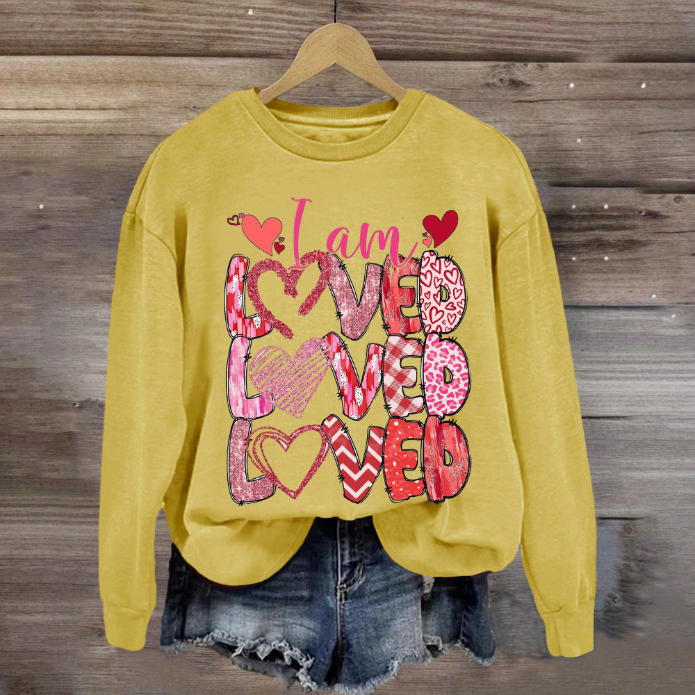 I am Loved Pink Heart Sweatshirt